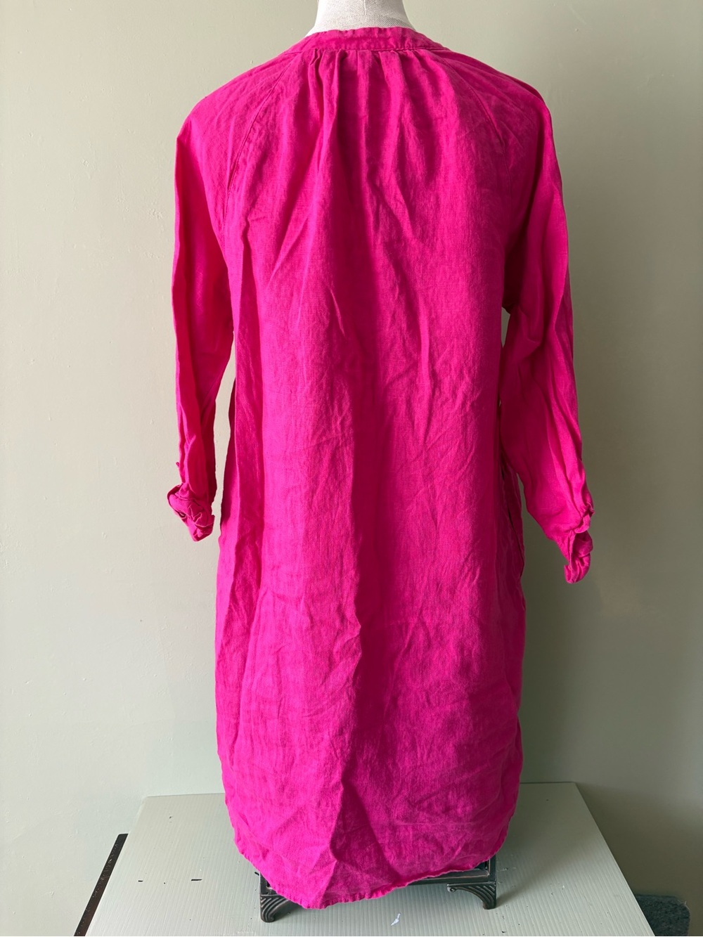 Martha Stewart Pink Button-Front dress Linen Pockets Sz M Sustainable Casual - Picture 8 of 10
